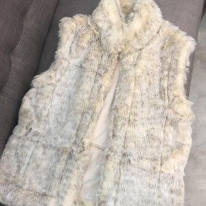 Reversable Suede and Fur Vest Costa Blanca Size sm